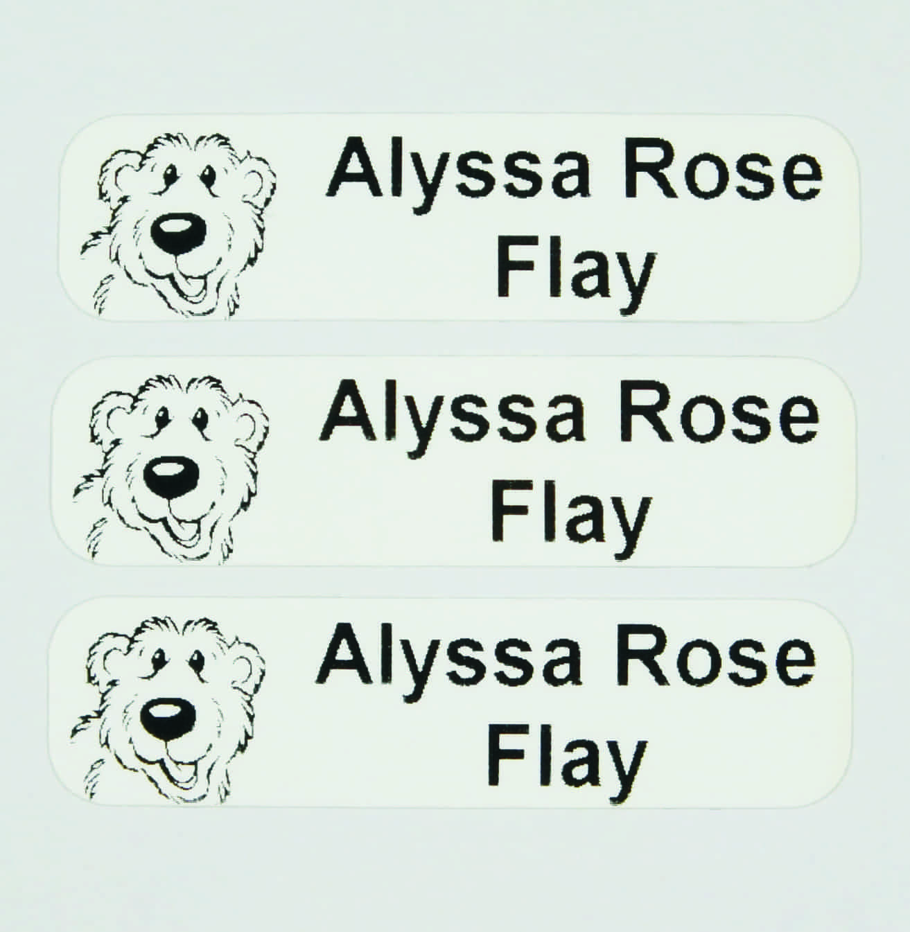 Bear Iron-On character name label