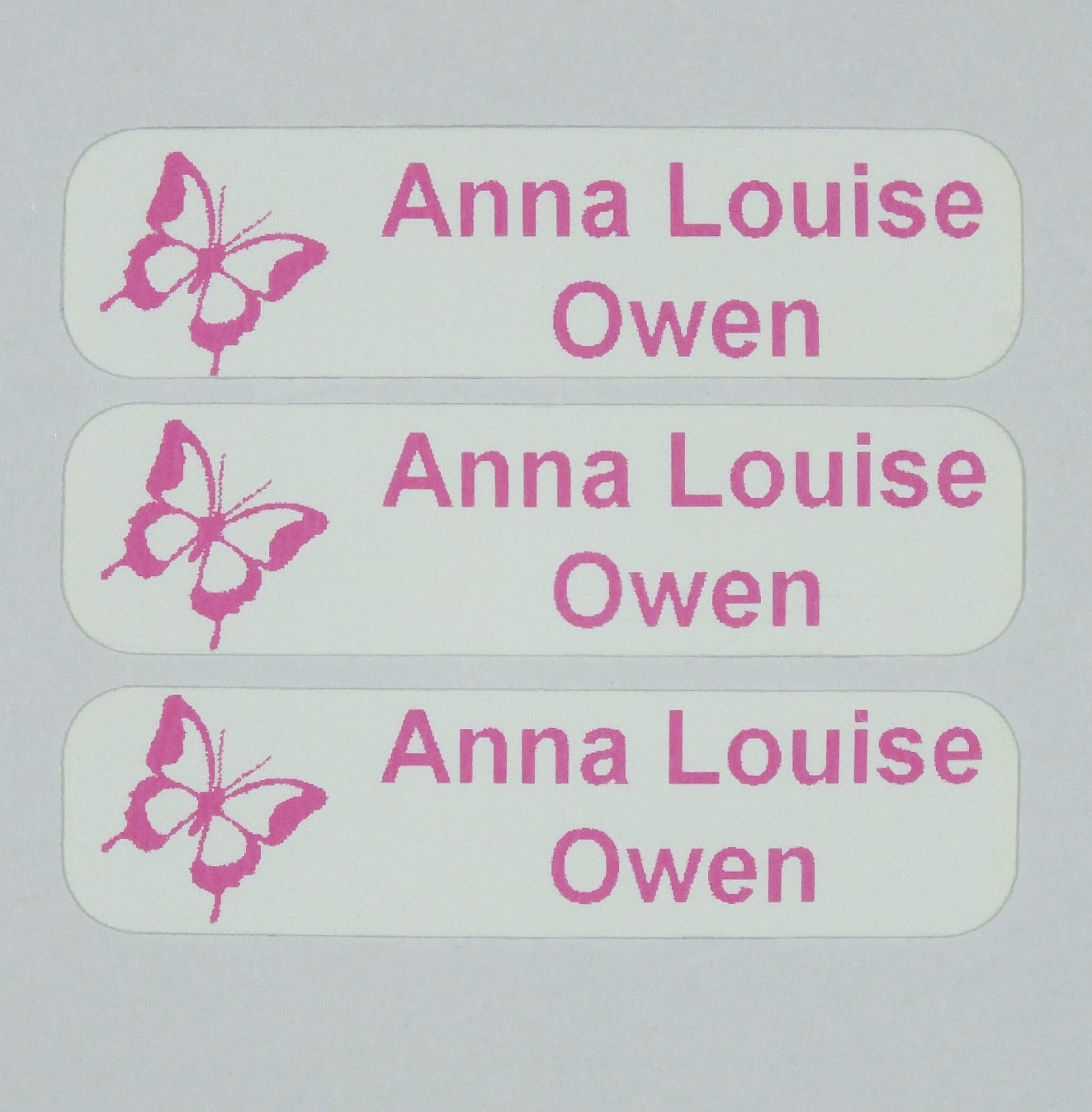 Butterfly Iron-On character name label