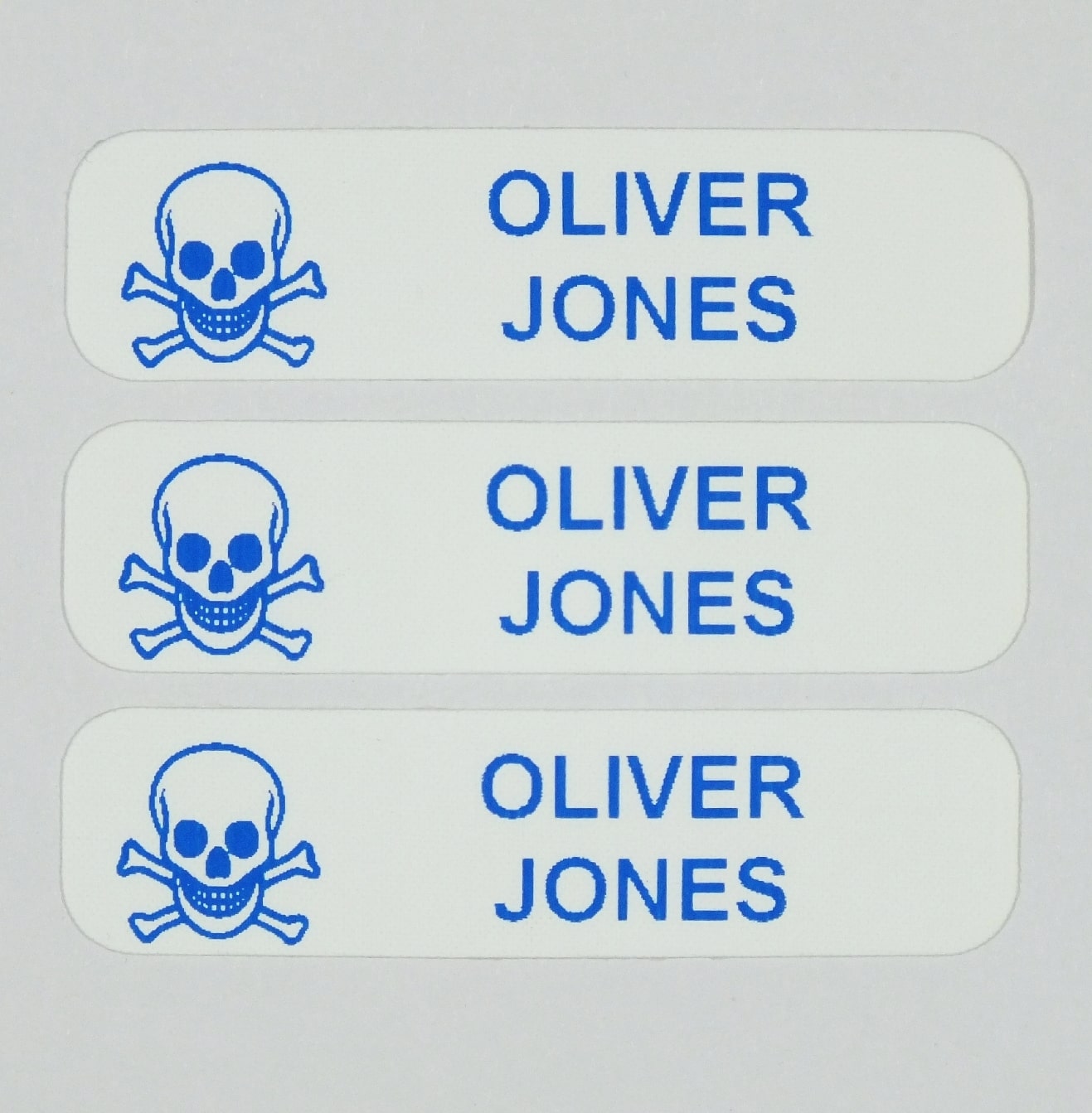 Skull and Crossbones Iron-On character name label