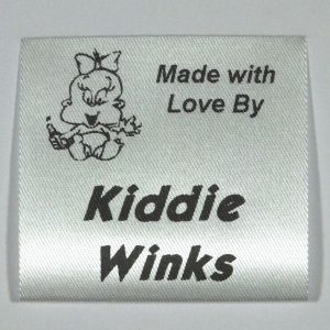 Baby design sew-in Loop Fold label for children's clothes and soft toys