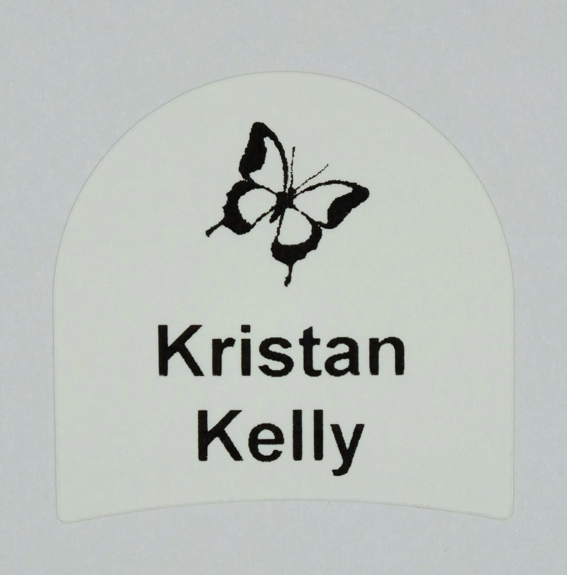 Youth Shoe label with Butterfly design printed with your child's name.