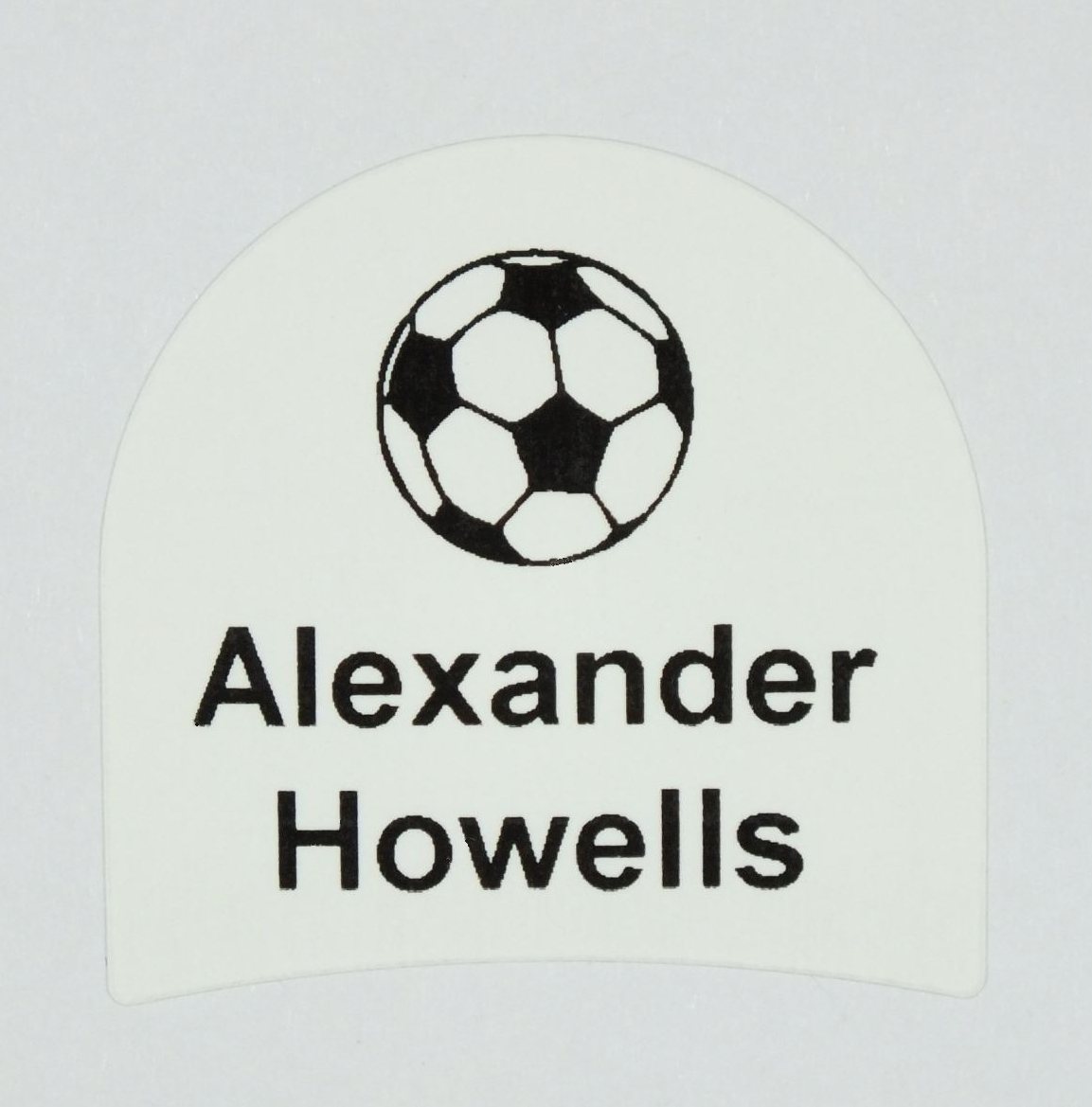 Shoe label with football motif printed with your name | fast UK delivery.