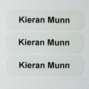 Self adhesive property label 46mm x 12mm.