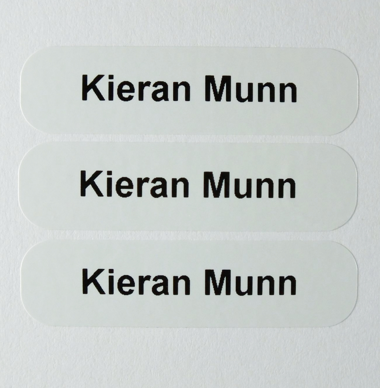 Self adhesive property label 46mm x 12mm.