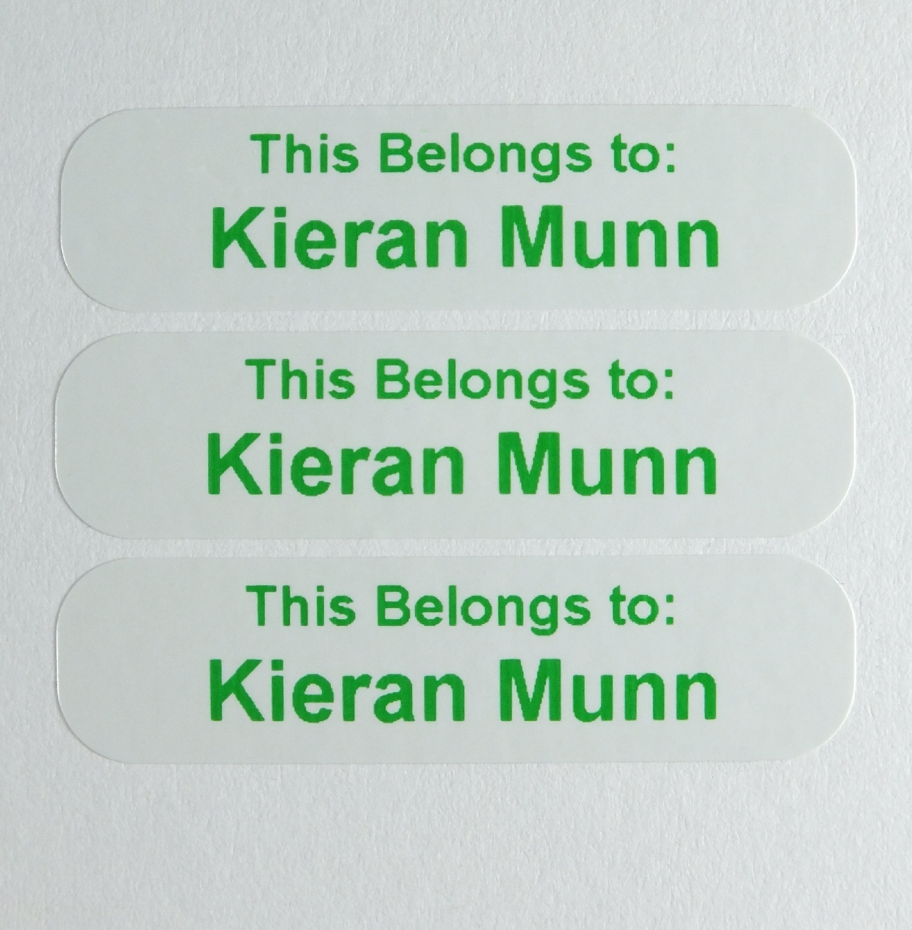 Nametapes Direct's Peel and stick labels will not smudge even when wet.