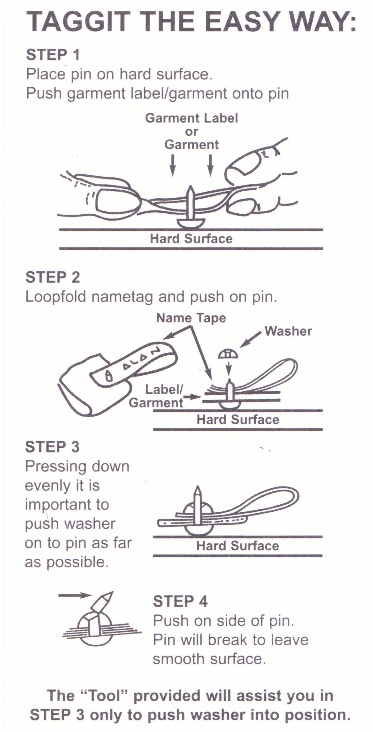 Fast and simple attachment of Name Tape to clothing.